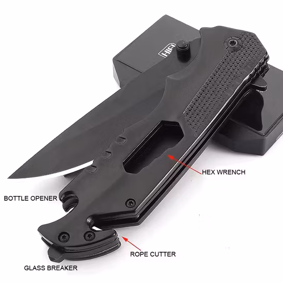 Fa48 Taktisches Outdoor-Taschenmesser Titan Klappmesser EDC Survival Klapptaschenmesser